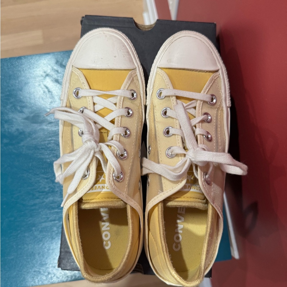 Converse Chuck Taylor Crush Heel women’s size US 6.5. Yellow. Cute! - Picture 2 of 4